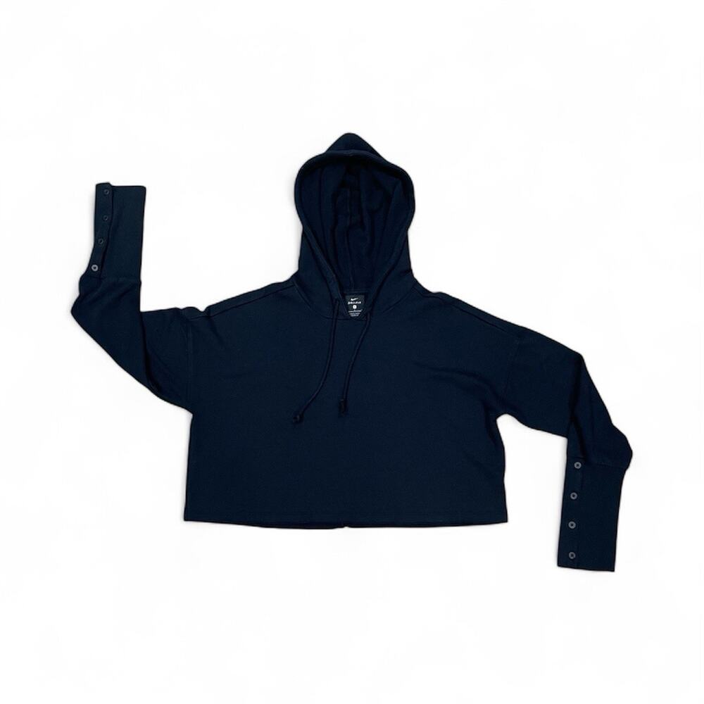 Nike Dri-FIT Long-Sleeve Cropped Pullover Hoodie Women’s Small Button Sleeved